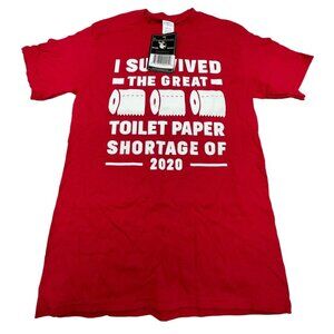 Branded Apparel T-shirt red I Survived Great Toilet Paper Shortage 2020 READ